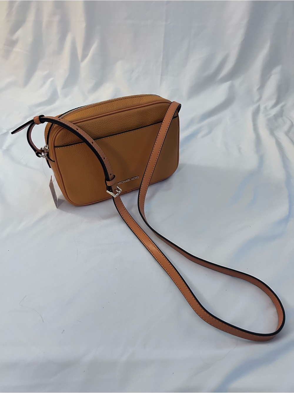 Michael Kors Orange Pebbled Leather Crossbody